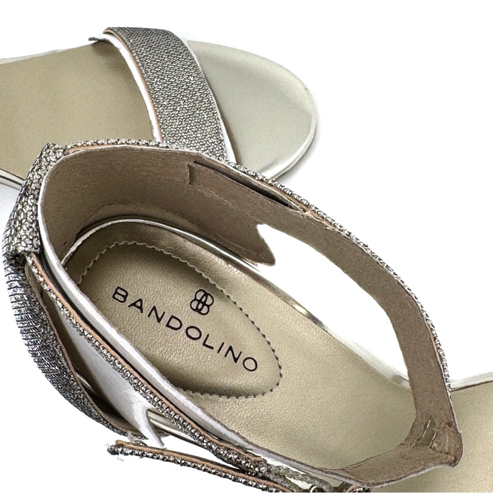 Bandolino Madia Sandal Gold Metallic Shimmer Heels Size 8 - Picture 7 of 11